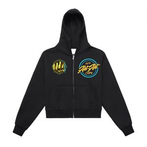 Fleeced Zip-Up Cropped Hoodie